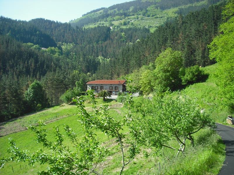 Zona exterior de la casa con vistas al monte